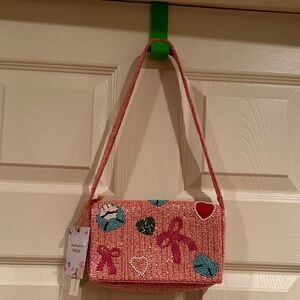 Beaded Pink Embellished Shoulder Bag